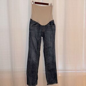 American S Maternity Straight Leg Stretch Jeans Embellished Back Pockets